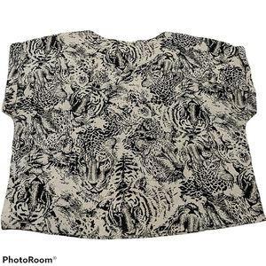 Vtg 80s Animal print boxy crop top